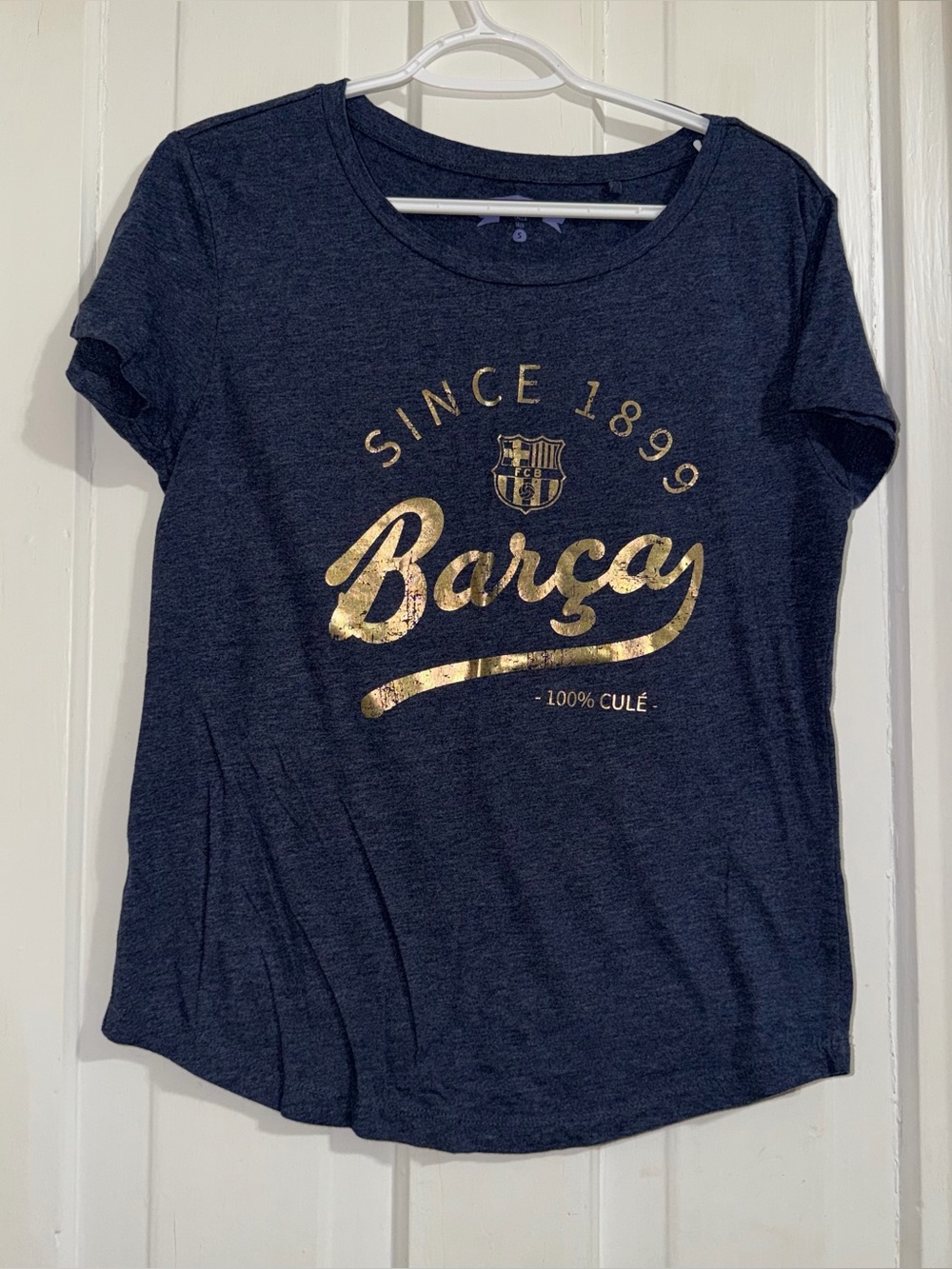 Women's size small shirt Navy Tee FCBarcelona shirt
